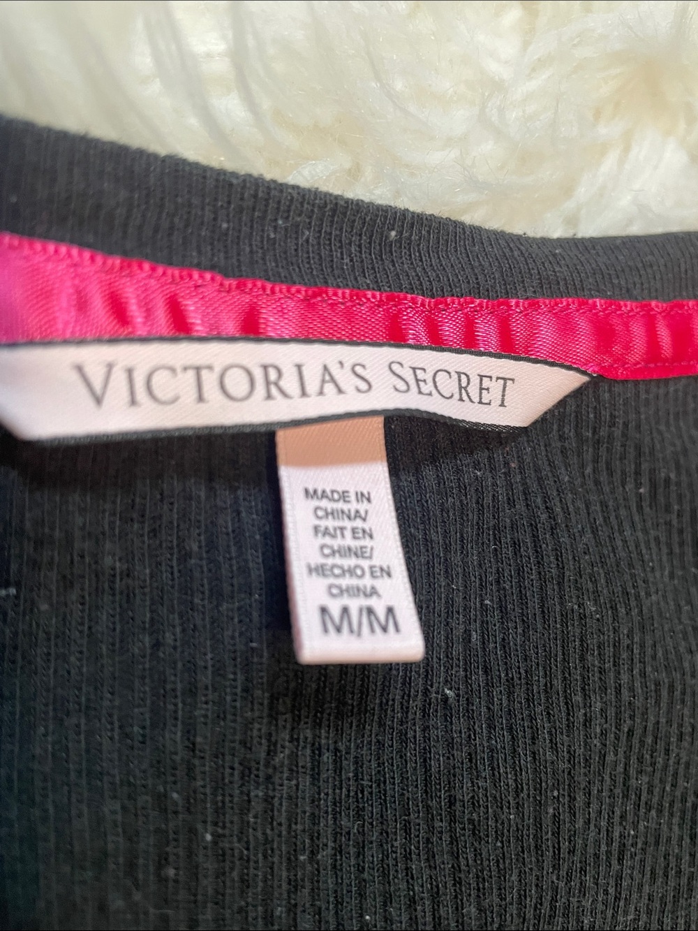Victoria's Secret Black Long-Sleeve Sleep Henley Medium - Picture 4 of 14